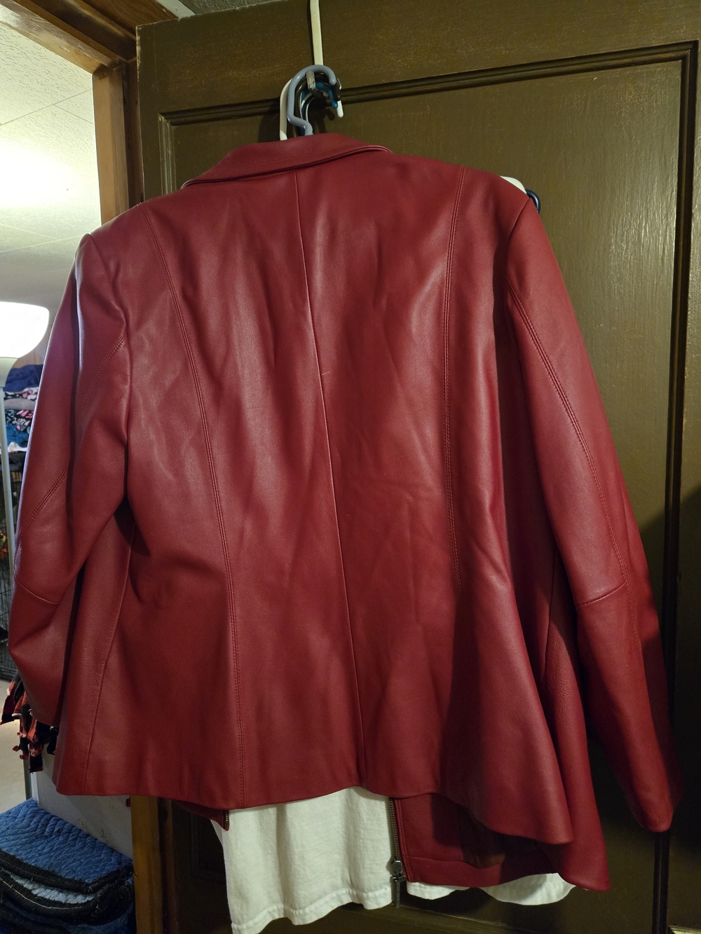 Preston & York Deep Red Leather Zip-Front Jacket 2x - Picture 5 of 7